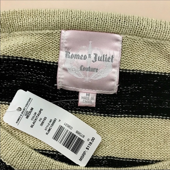 Romeo and Juliet striped sweater size medium - Picture 4 of 8